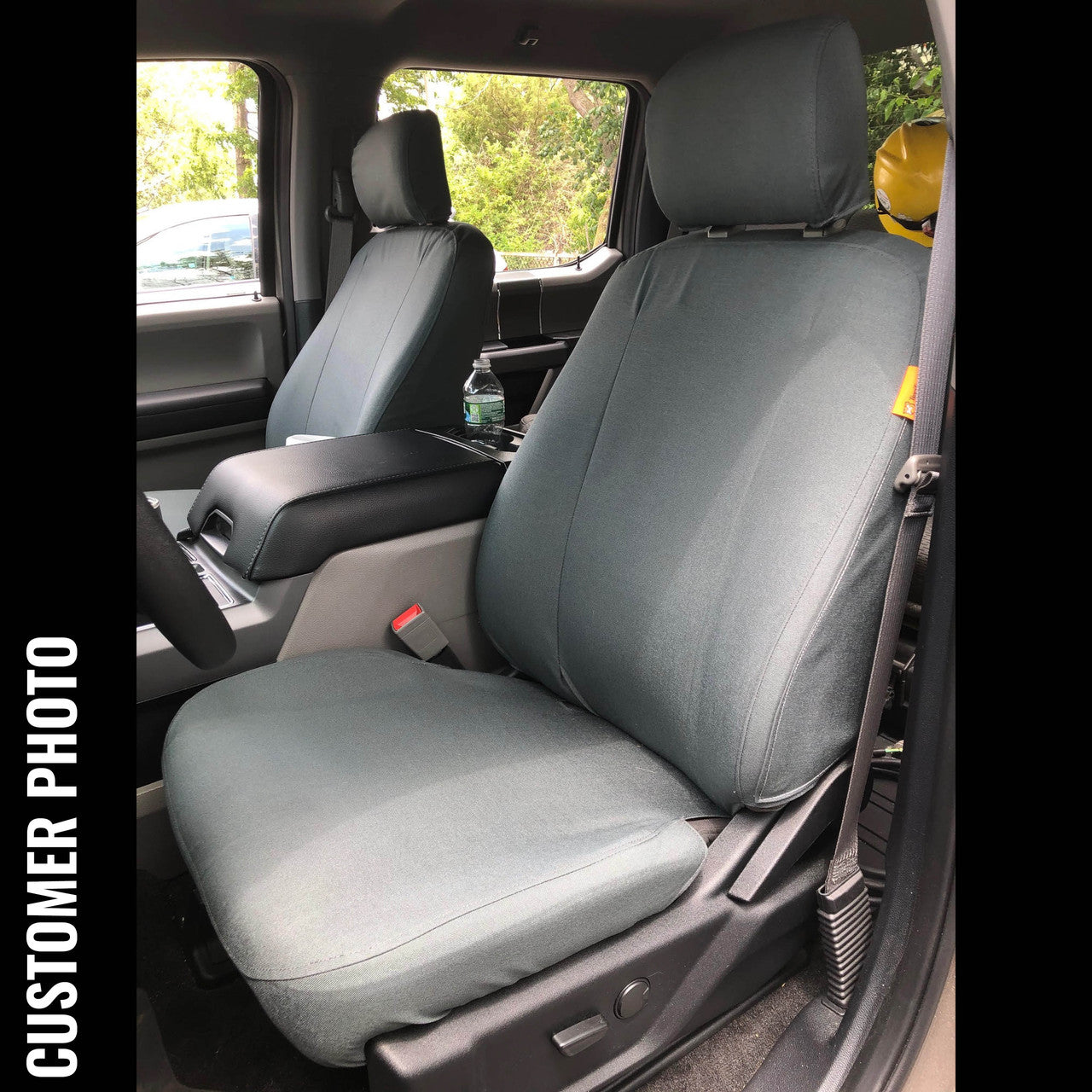 Ford Super Duty with gray TigerTough seat covers.