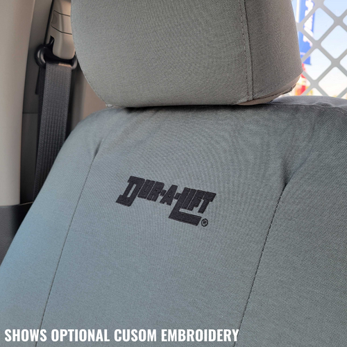 TigerTough Gray Ironweave Seat Covers for Ford Truck Custom Embroidery Detail