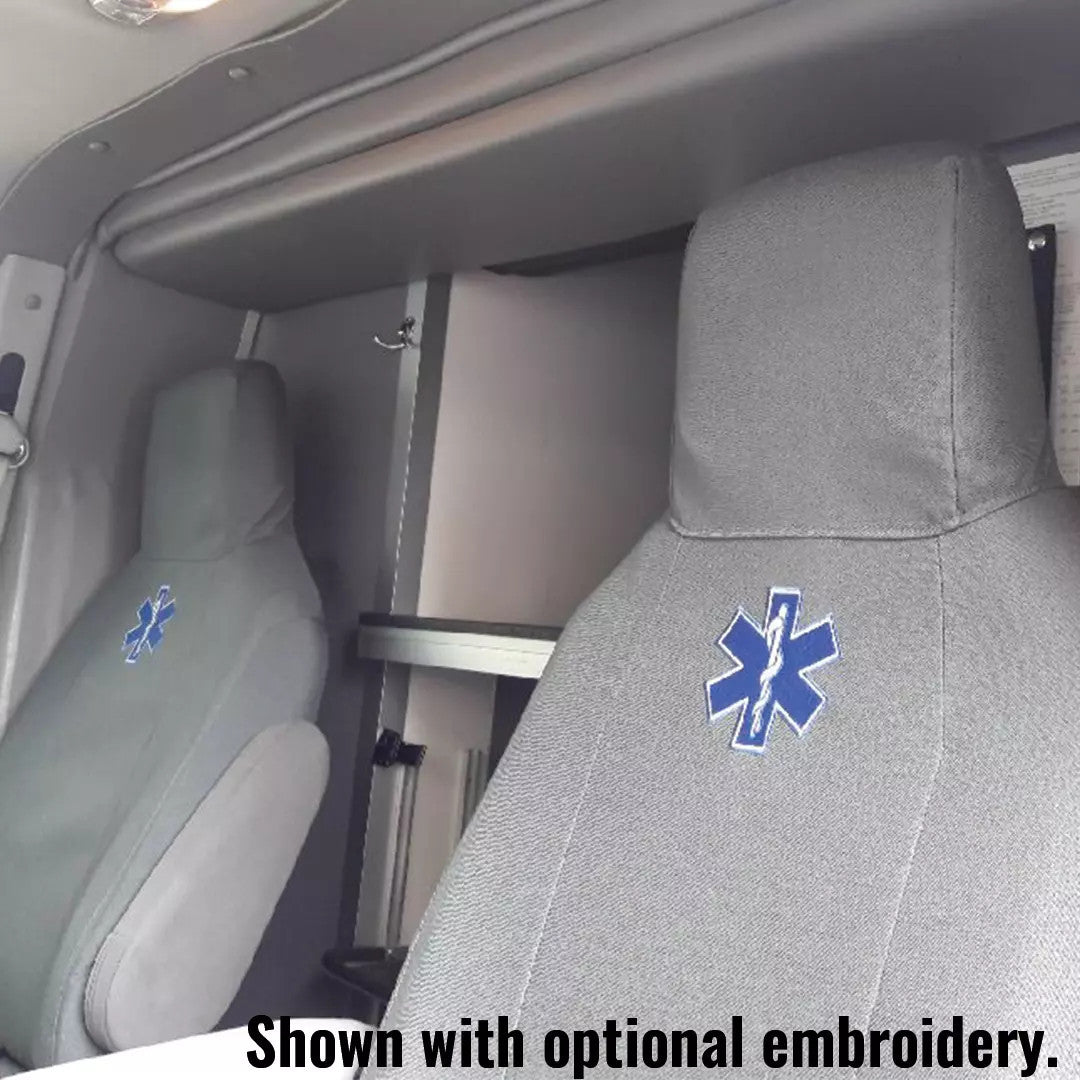 Front Antimicrobial Seat Covers with Armrest Covers for Ford E-Series Vans (W0526001)