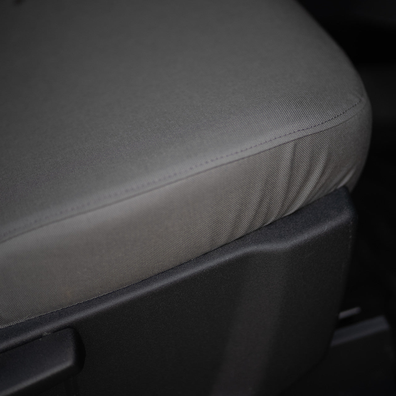 Photo showing the seam detail on the seat cover for the Ford Bronco