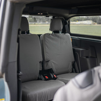 Ultra durable rear seat covers for the Ford Bronco. Great warranty, built from 1000 denier Cordura