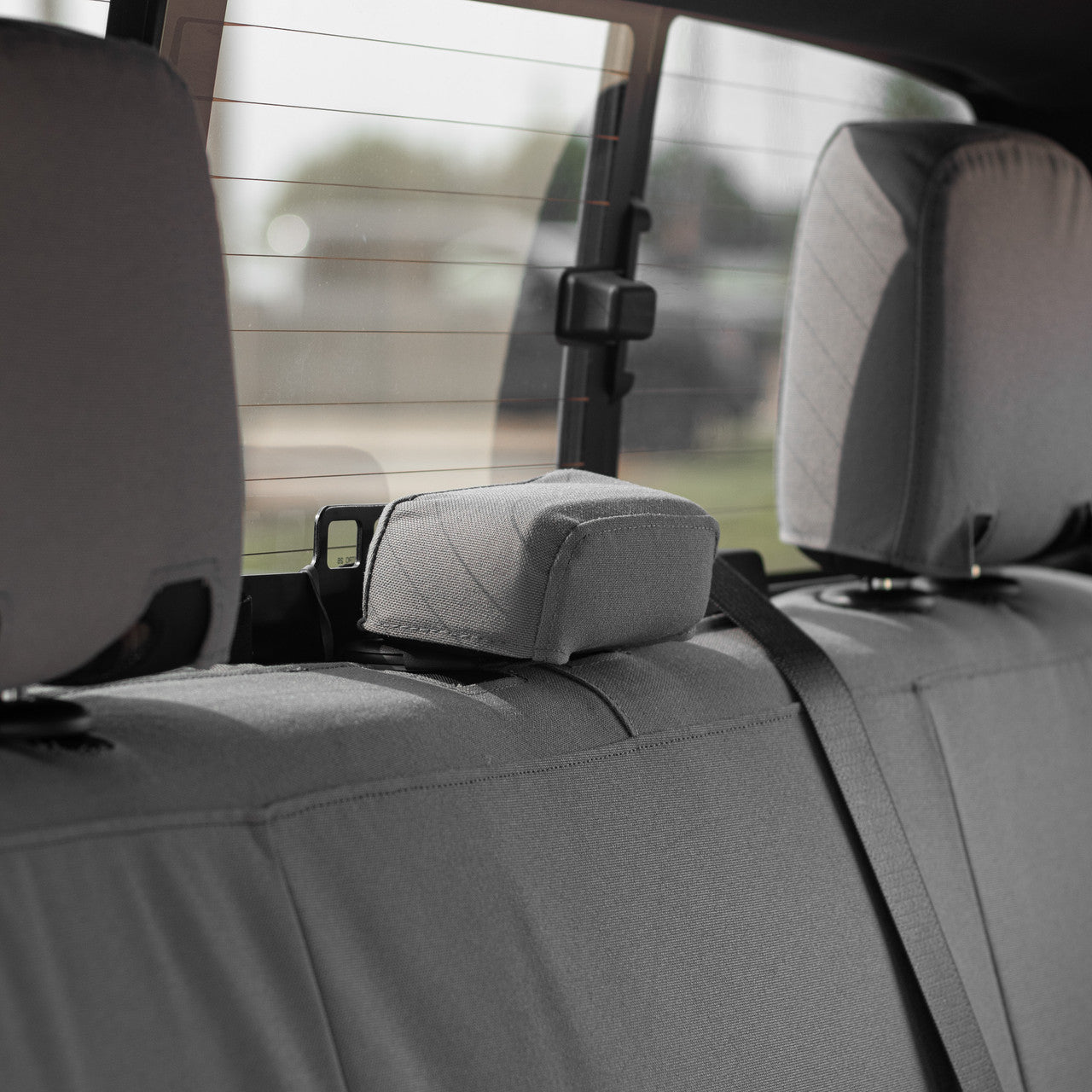 Headrest detail on the 2023 Chevy Colorado seat covers