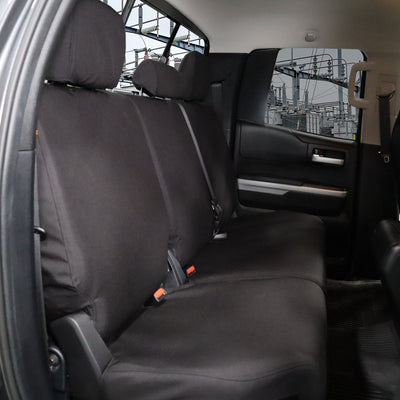 Toyota Tundra Double Cab with TigerTough black seat covers.